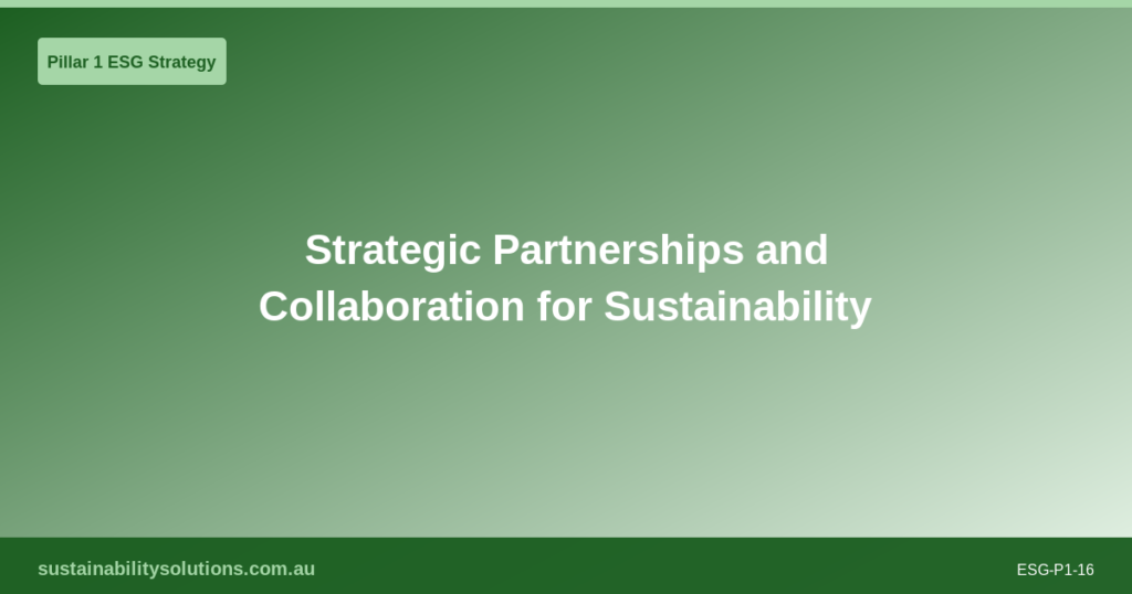 ESG Strategy for Australian Manufacturing Businesses